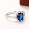 Huitan Noble Blue Cubic Zirconia Wedding Rings for Women  Color Fashion Contracted Anniversary Party Elegant Lady Jewelry