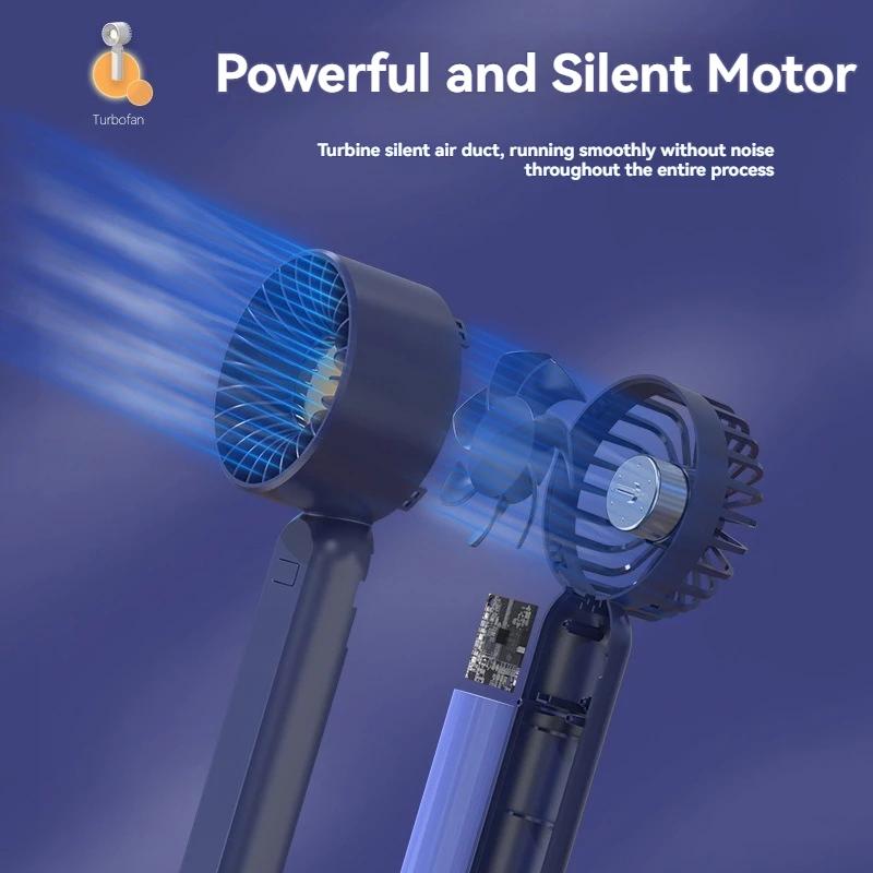 New Handheld Small Fan Summer Portable USB Charging Mini Silent Bladeless Ultra Long Battery Life Handheld Turbo Small Fan Fan