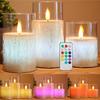 ACROSS Color Changing Flameless Candles With Remote Control, Battery Operated Candles LED Pillar Candle with Timer, 4'' 5'' 6'' candles set of 3 Pack