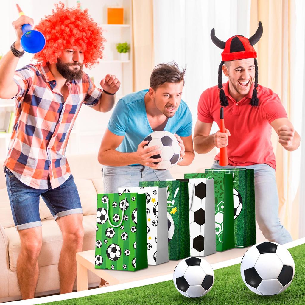 Soccer Gift Bag,24PcsSoccer Favor Bags-Soccer Snack Bag,Soccer Paper Candy Bag&Soccer Birthday Party Decoration&Sports Theme Party Decorations Supplie