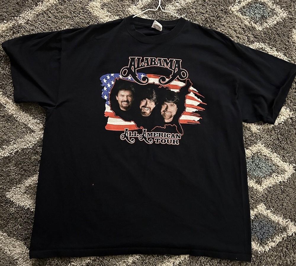 VTG Alabama Band Tshirt XL All American Tour 2004 Dbl Sided Black S