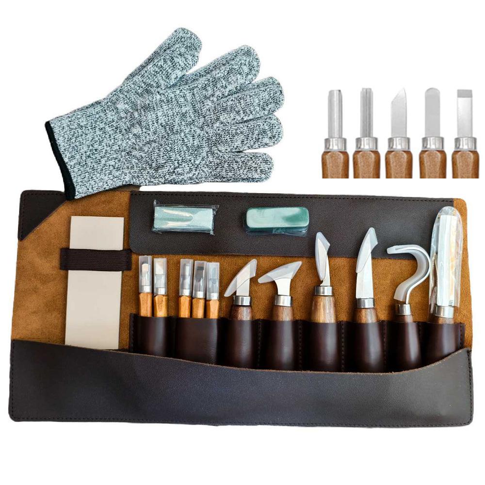 Oyma Bıçağı Ahşap Oyma Aletleri Bıçak Seti El Ahşap Oyma Kiti İğne Dosyalı Ahşap Kaşık Kiti Yeni Başlayanlar İçin