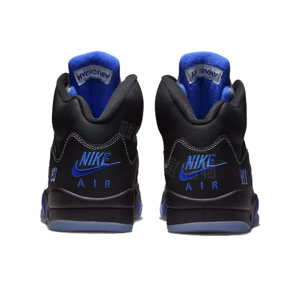 Awake NY X Air Jordan 5 Retro Boro - Racer Blue Unisex Sneakers Black Metallic-Silver White DV4982-004