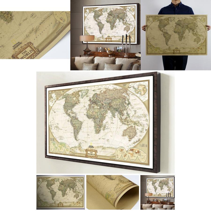 Vintage Retro Paper World Map Poster For Unique Children Gifts And Stylish Wall Decor