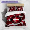 Denmark Football Printed Bedding 3 Piece Set Cozy Breathable Bed Cover Set as Housewarming Holiday Gift