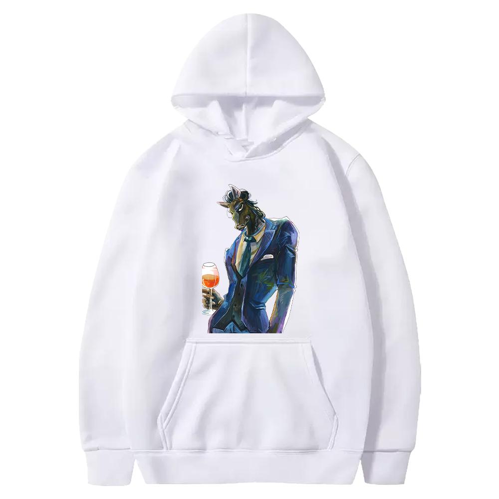 

Harajuku Anime Manga BEASTARS Yahya Graphic Printed Hooded Men Women Classic Hoodies Oversized Pullover Male Casual Sweatshirt XS белый