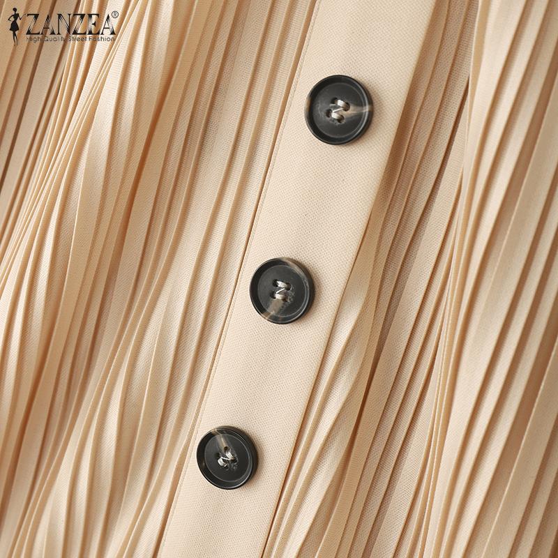 ZANZEA Kvinner Casual Elastisk midje Løse lange skjørt