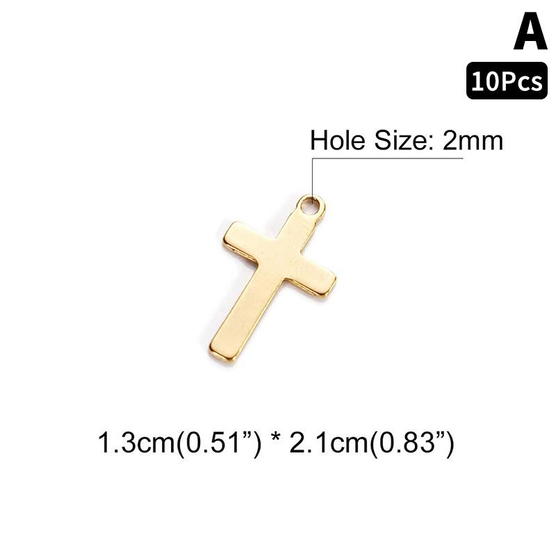 10Pcs/lot Stainless Steel Cross Charms Pendant Religious Jewelry Making DIY Charms Handmade Crafts