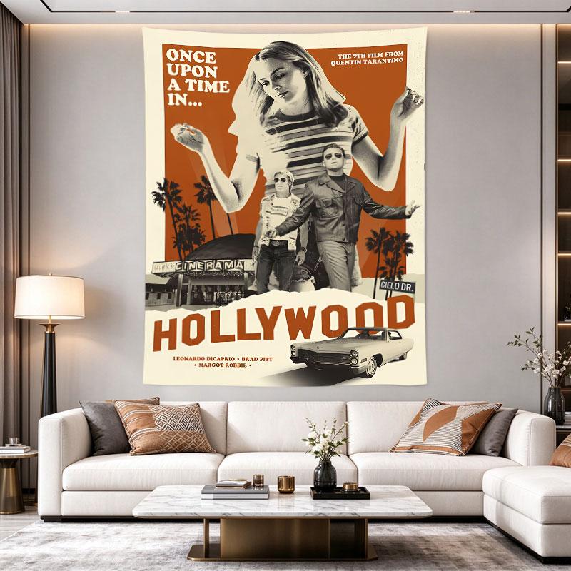 Once Upon A Time In Hollywood Retro Orange Movie Poster