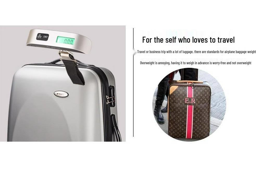 50KG Portable Electronic Luggage Scale with Hook and Thick Handle