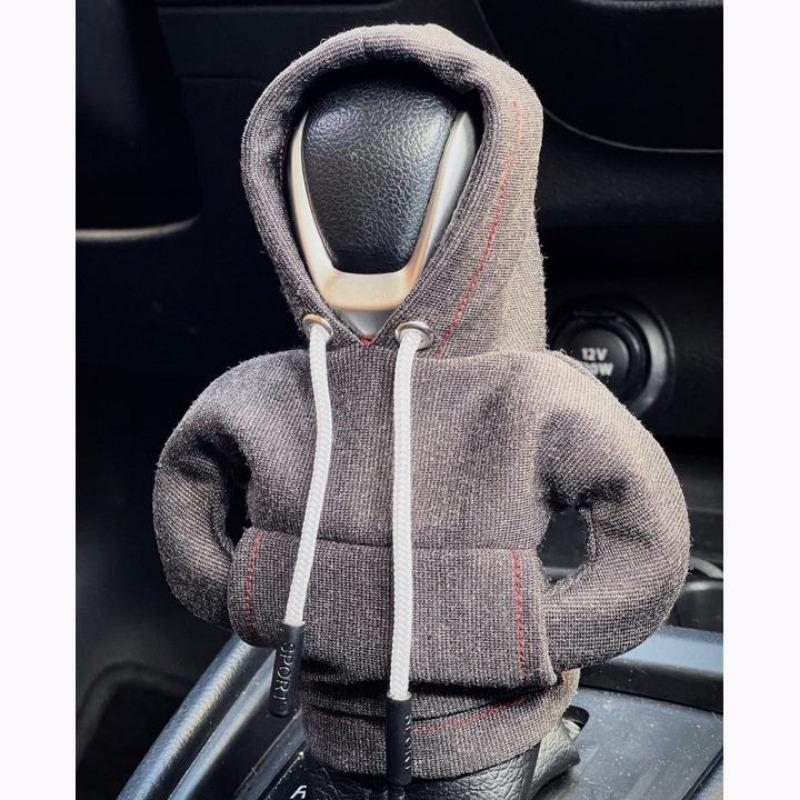 Car Gear Shift Hoodie Cover Cute Sweatshirt Shifter Knob Cover Gear Shift Knob Handle Decoration Fits Manual Automatic Universal Car Shift