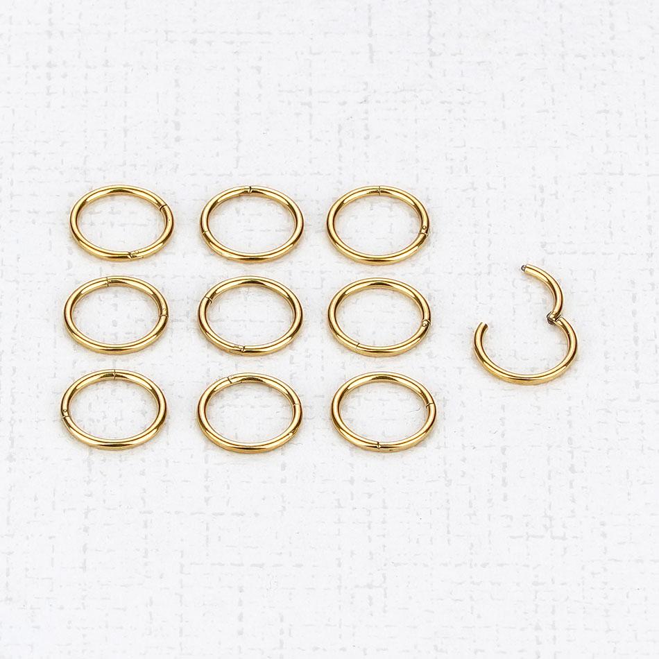5Pcs/lot Stainless Steel Nose Ring Body Clip Hoop for Women Men Cartilage Piercing Segment Nose Hoop Septum Clicker Lip Ear Ring