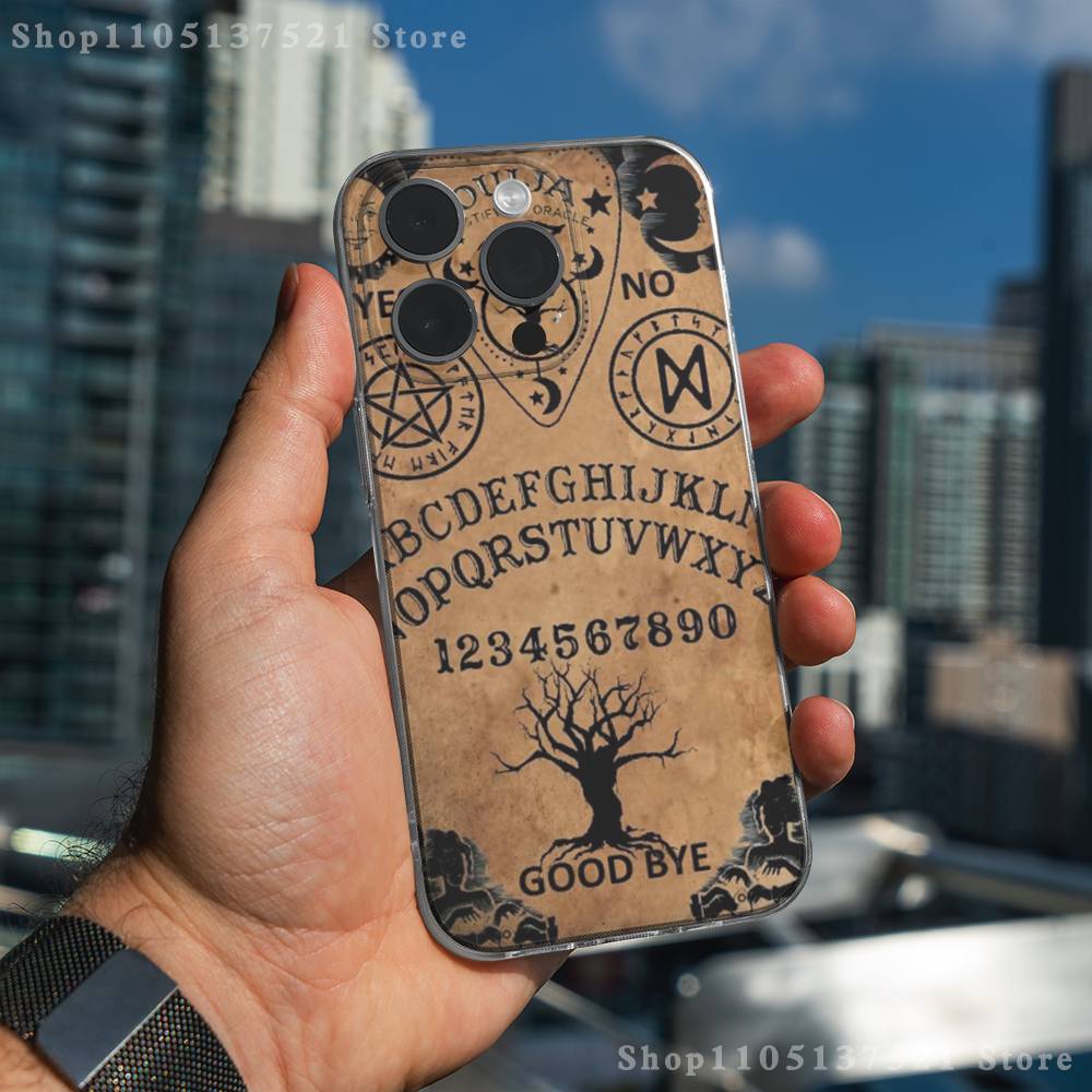 Supernatural Art Ouija Board Phone Case For iPhone 16,15,17,12,13,14,11 Max,Pro,Plus,X,XS,XR,SE4,E Mini Transparent Cover