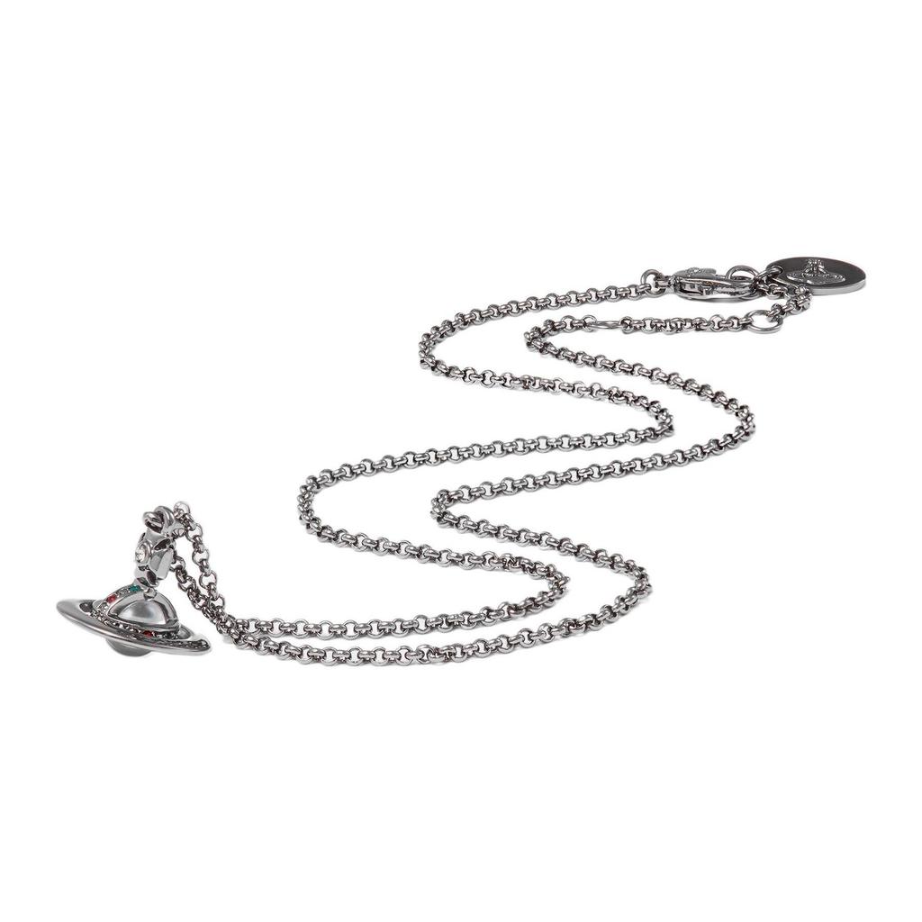 VIVIENNE WESTWOOD Petite Orb 3D Saturn Pendant Necklace Women Necklace Gunmetal 63020098S001