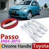 For Toyota Passo M300 2004~2015 Chrome Door Handle Cover Car Accessories Stickers Trim Set 2005 2006 2007 2009 2011 2013 2014