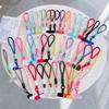 Universal Braided Short Mobile Phone Lanyard Strap Hanging Chain Ring Silicone Cord with Patch Wrist Strap Cell Phone Detachable