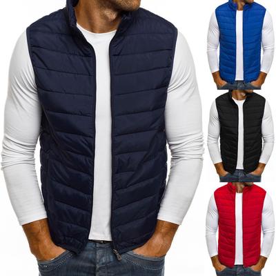 Men's  Winter Zipper Fashion   Color Waistcoat Vest  Top Coat