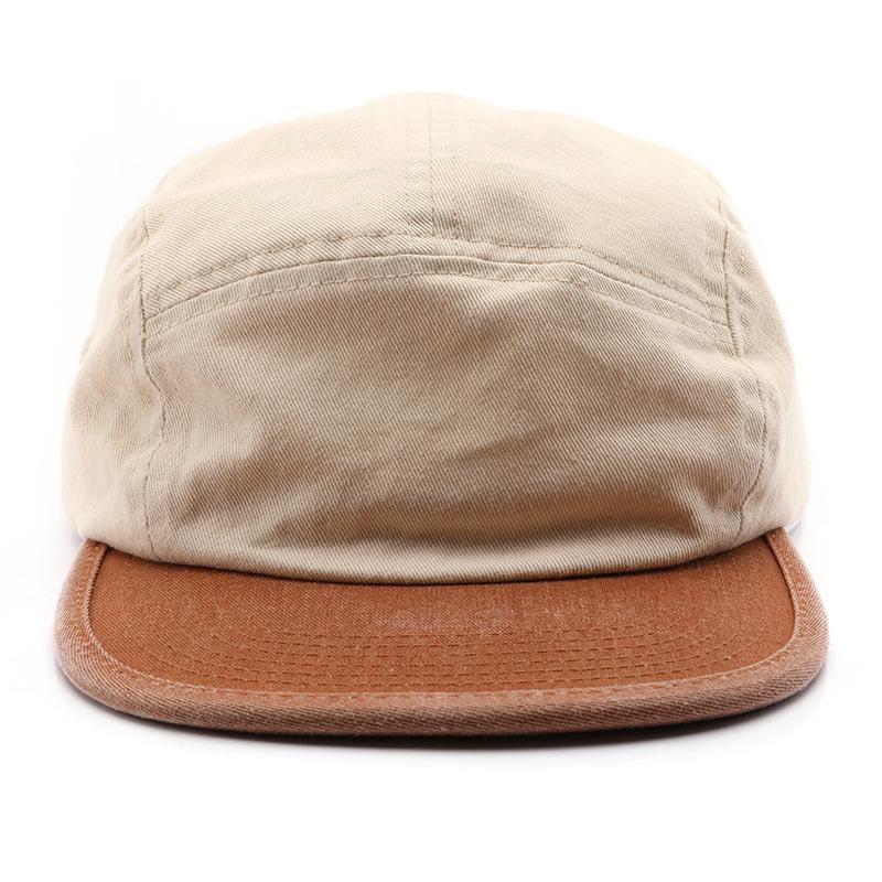 New Retro Color Matching Light Board Flat Brim Hemming Cotton Hip-hop Hat Men's and Women's Old Color Matching Solid Color Hat Tide