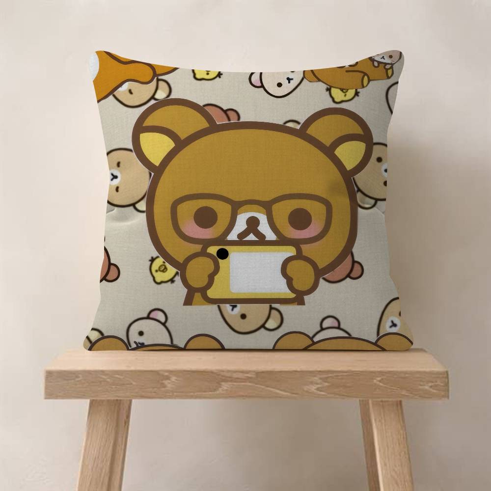 Popular Character Cute R-Rilakkuma Anime Pillow Cover For Bedroom Room And Living Room Sofa Decorative Cushion Cover