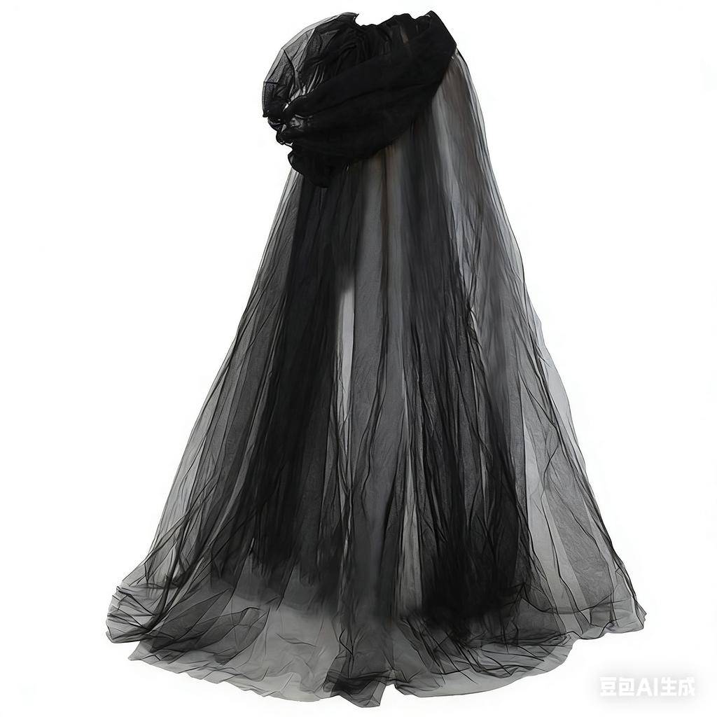 Black Bridal Shawl Witch Cosplay Cloak Halloween Cape Game Party Costume Props Holiday Dress Up Vampire Costume