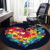 1pc Love Heart Office Round Area Rug, Indoor Mat Suitable ForOffice, Under Office Chairs Bedroom Living Room Home Decor, Room Deco T090