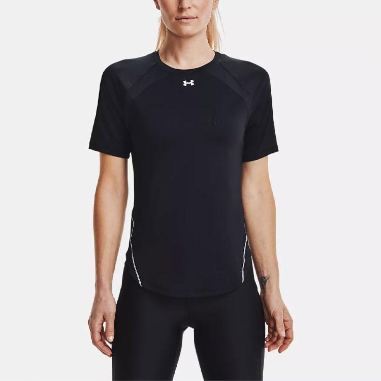 Under Armour Training Quick-Dry Breathable Knit T-Shirt Women Tops Black 1360864-001