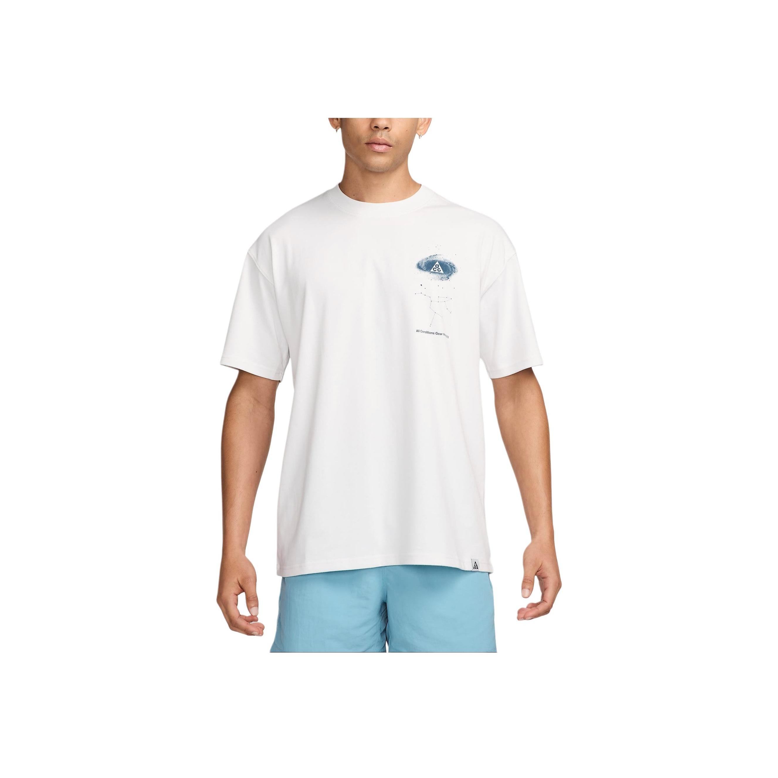 

Nike Dri-Fit Повседневная Удобная Спортивная Пот-Впитывающая Футболка с Коротким Рукавом Мужские Топы Mountain-Peak-Белый FZ5275-121 M