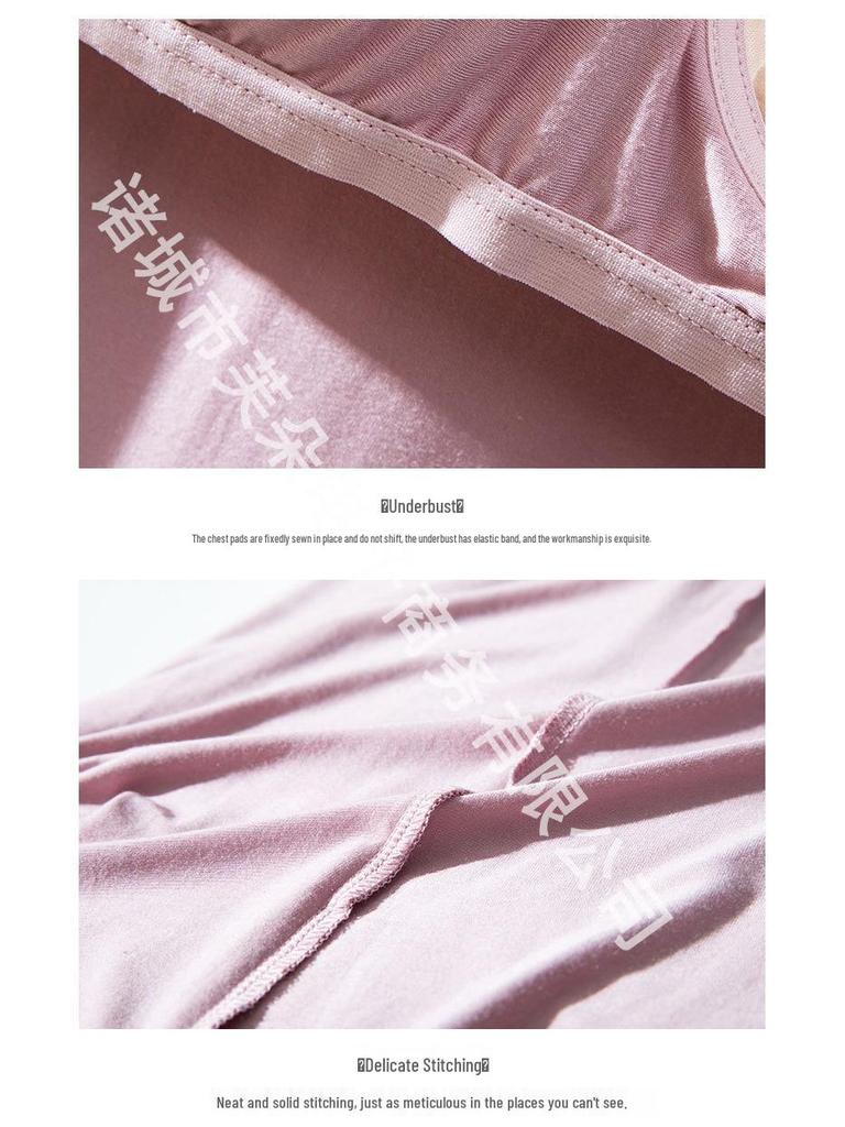 Women's Ruffle Short-Sleeve Nightgown with Chest Pad, Modal Spring/Summer Long Dress for Home Wear