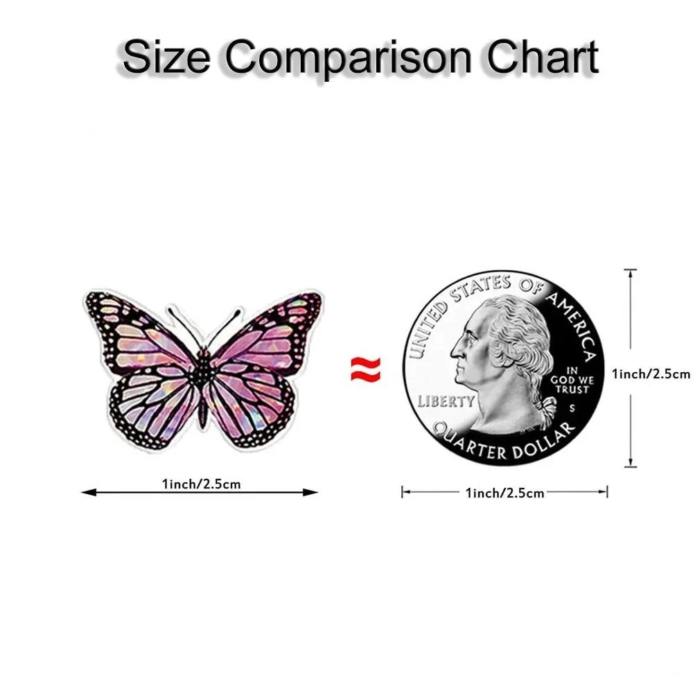500Pcs/Roll Vivid Butterfly Flowers Stickers 2.5cm/1.0inch Diy Decals Decor Use To Adorn Gifts Notebook Kettle Phone Seal Labels