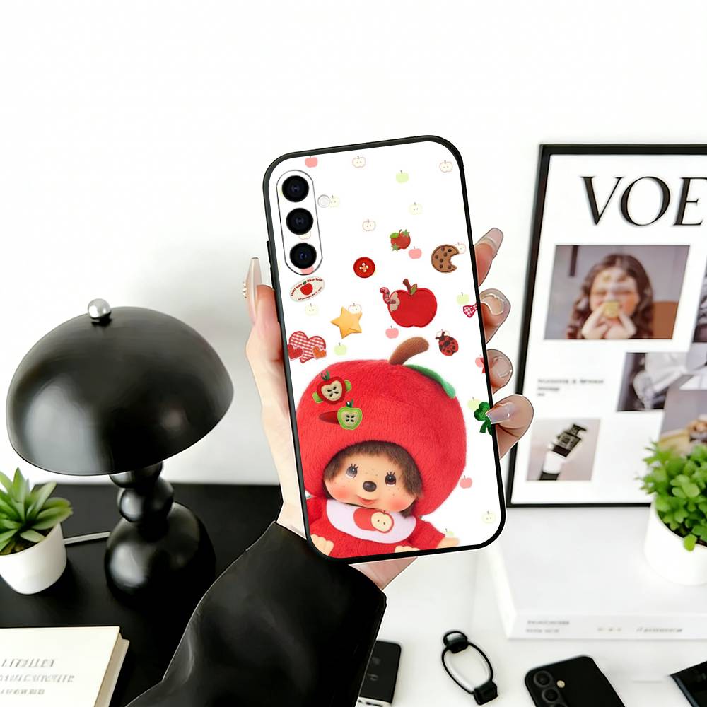C-Cute M-monchhichis-s Phone Case Black Silicone Soft For Samsung Galaxy A73,A72,A71,A70,A53,A52,A51