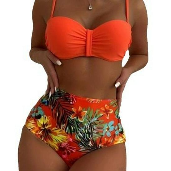 Women's Sexy Printed Two-Piece Bikini: European & American Style, Backless, Tight Fit