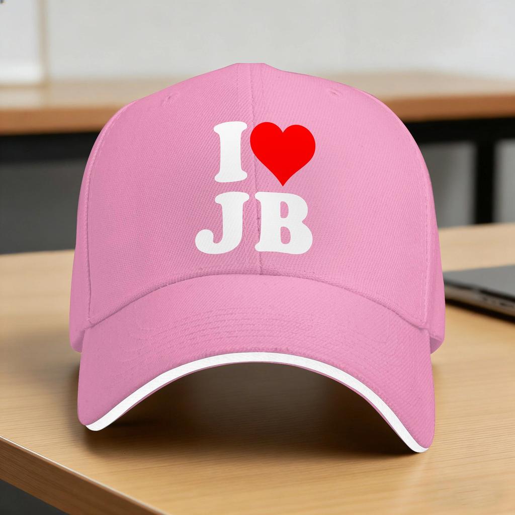 I Love Jb Heart Baseball Cap Outdoor Sports Dropshipping Hip Hop Hats Couple Women Street Style Custom Diy Baseball Caps