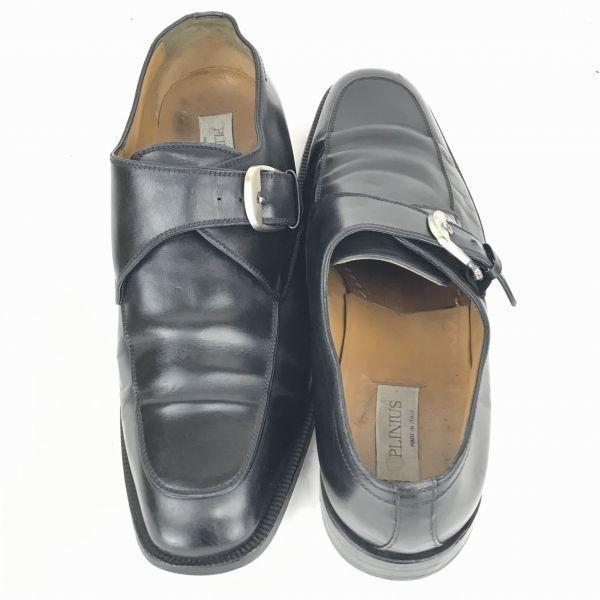 Vintage Italy Made/Plinius/Mckay Construction Leather Monk Strap Shoes/43/27.5/Black/Business(USED)