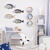 4Pieces Seasides Inspireds Wooden Wall Art Handmade Fish Decorations for Entryway Hallway Interior