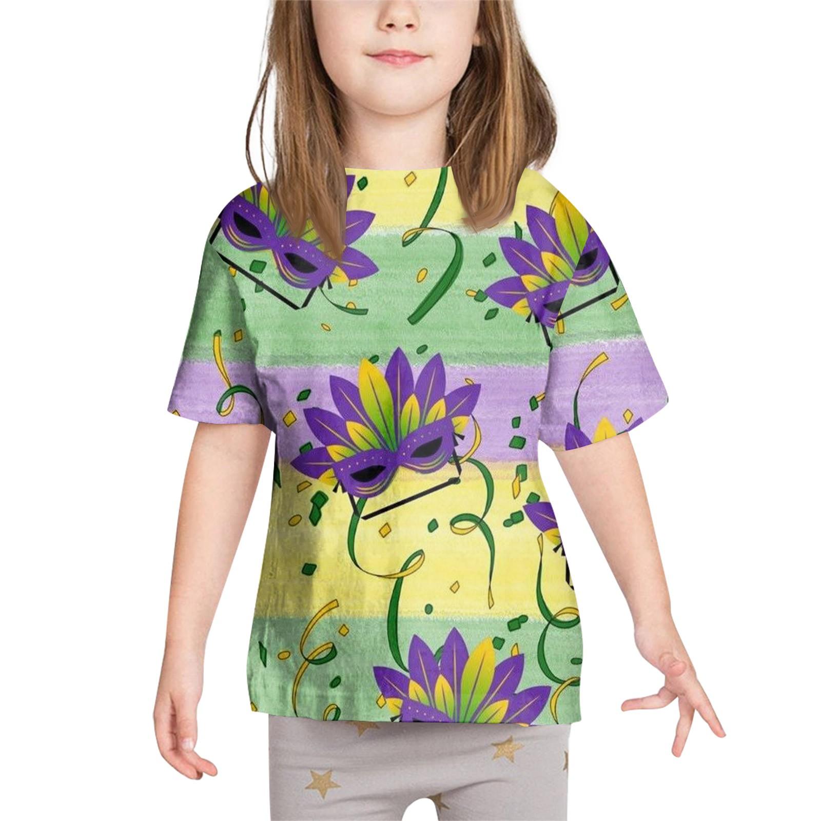 

Детские карнавальные топы, свободные футболки с короткими рукавами и круглым вырезом для мальчиков и девочек, топы 160 светло-фиолетовый