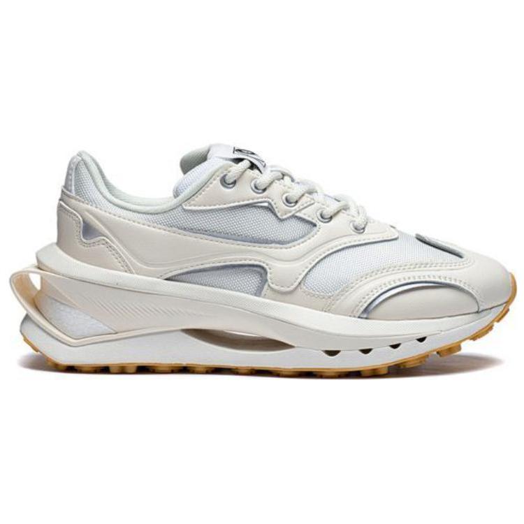 Li Ning Fang Yuan Premium Non-Slip Breathable Low-Top Casual Shoes Women Sneakers Gray White AZGS006-6