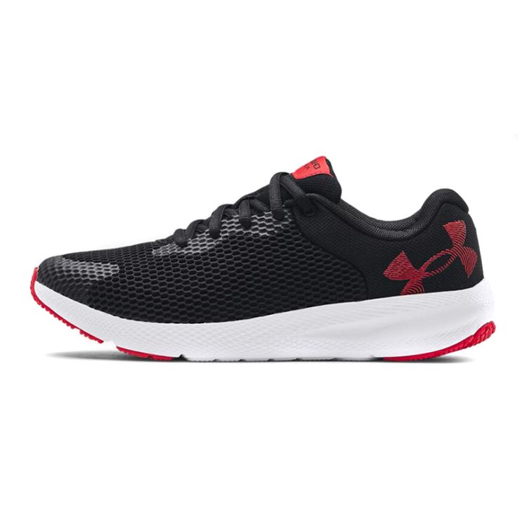 Under Armour Charged Pursuit 2 Comfortable Versatile Low-Top Kids Running Shoes Kids sneaker Black Red 3024484-001
