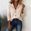 Women's Retro Color Stand Collar Cardigan Loose Fit Casual Jacket