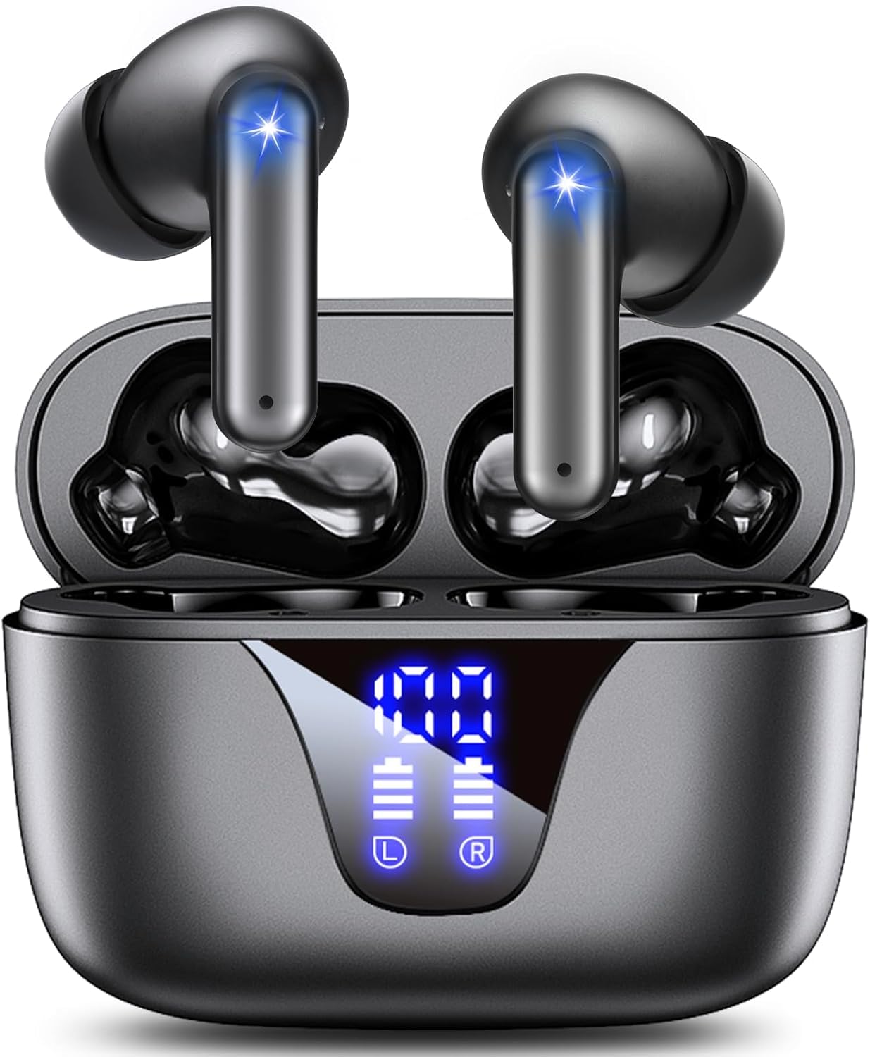 

Бездротові навушники Bluetooth Модель Переосмислення Індустрії A1 Bluetooth Автоматичний Сенсорний IPX7 LED З Регулятором Гучності Навушники, [Стандарти 2025] Навушники,