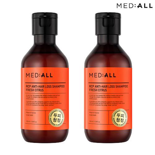 MEDIALL Scalp Cleansing, Hair Loss, Dandruff Relief, Mildly Acidic Shampoo, 100ml (2 bottles), Citrus Scent 2 x 100ml Citrus Shampoo