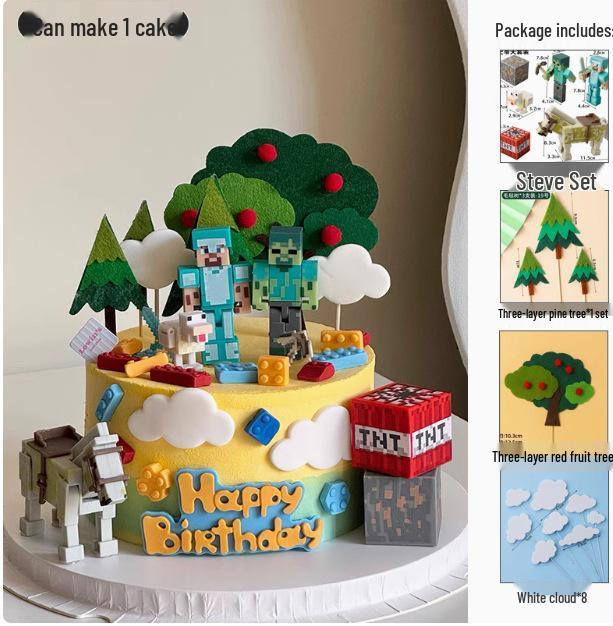 My World Cake Decoration: Steve Figurine for Kids' Birthday Baking & Dress-up