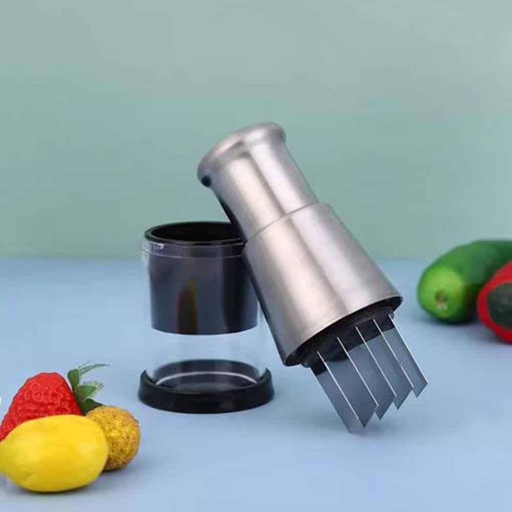 Stainless Steel Tomato Crusher Hand Press Garlic Masher Durable Manual Hand Chopper  Herbs Nuts