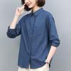 Casual Cotton Linen Long Sleeve Shirt for Women - 2024 Spring/Autumn Plus Size Fashion Loose Fit Top
