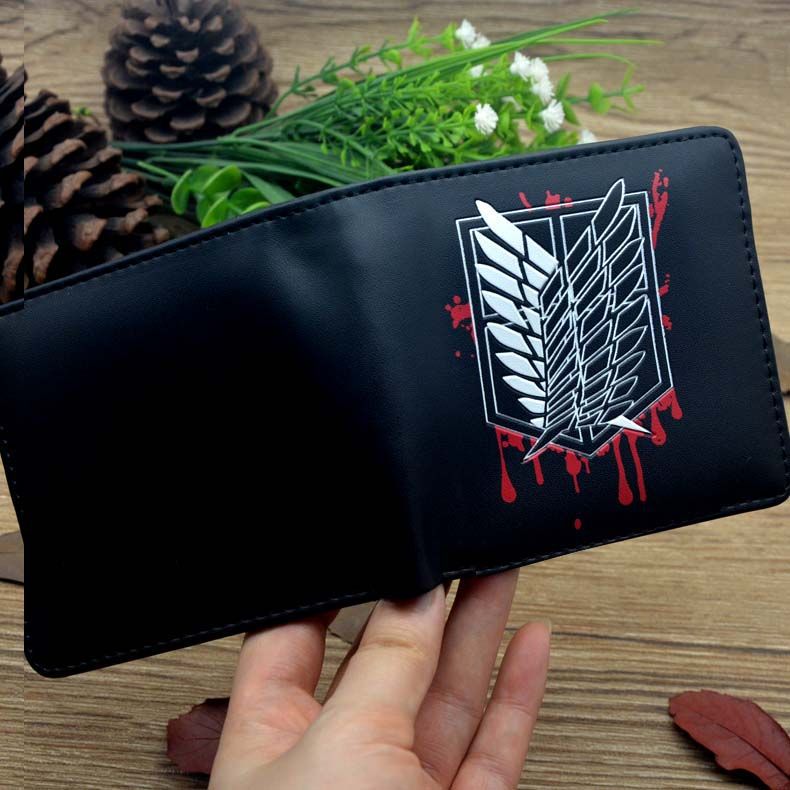 Anime Shingeki No Kyojin Scouting Legion Recon Corps Purse Short Wallet