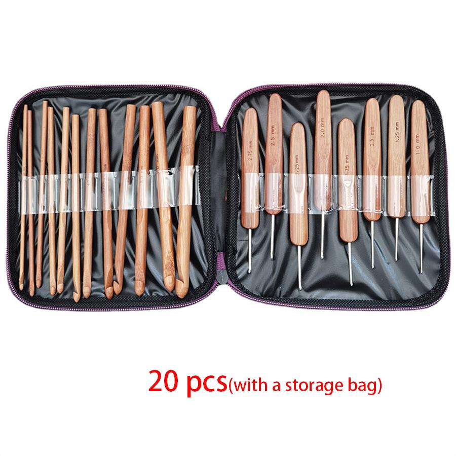 

20pcs Bamboo Lightweight Crochet Handicraft Sewing Tools Crochet Art Daily Household Handmade Sweater Scarf Hat Gift XJM