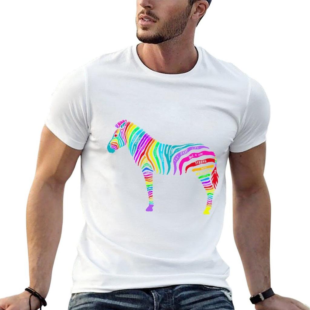 Zebra Words TShirt Cotton T Shirts High Quality Man T Shirt Cotton TShirt