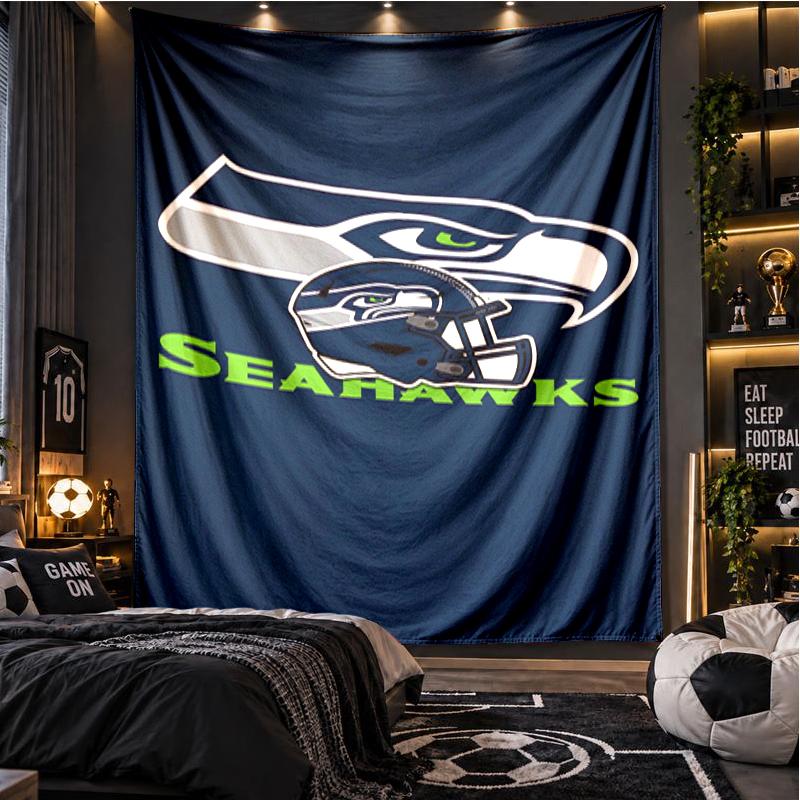 Seahawks Pride Muster Wandbehang Wandteppich Personalisiert Bedruckter Stoff Wanddekoration