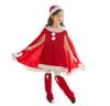 cnstone Christmas Santa Claus Outfit Set for Costume for Events 3-Piece Girls, Dress, Kids' (Red, 110cm/M)