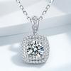 Luxury Female Crystal White Zircon Stone Pendant Necklace Vintage Silver Color Wedding  For Women