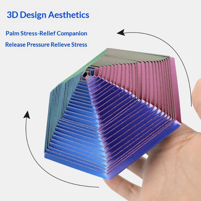 Umweltfreundliches PLA Sechseckiges Fidget Spiralspielzeug Farbverlauf Stressabbau Perfekt für Zuhause Büro Schreibtisch Spiel für Kinder Erwachsene
